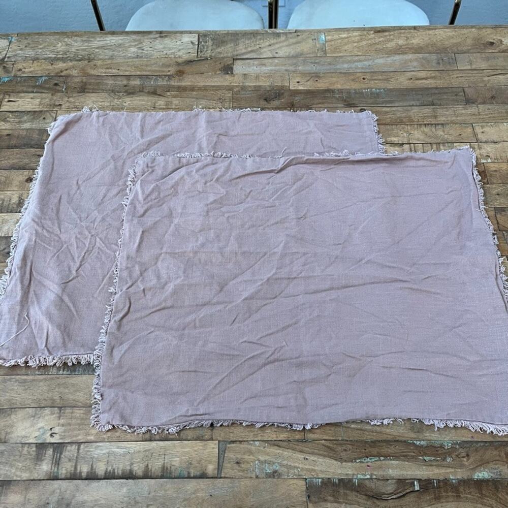 Casaluna Linen Blend Pillow Shams (2) Full/Queen Dusty Rose Zipper